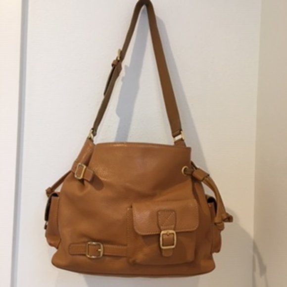 Maxx New York Handbags - Maxx New York honey brown pebbled leather bag